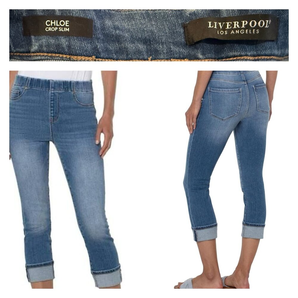 Liverpool Chloe Crop Slim pull on jeans 8/29